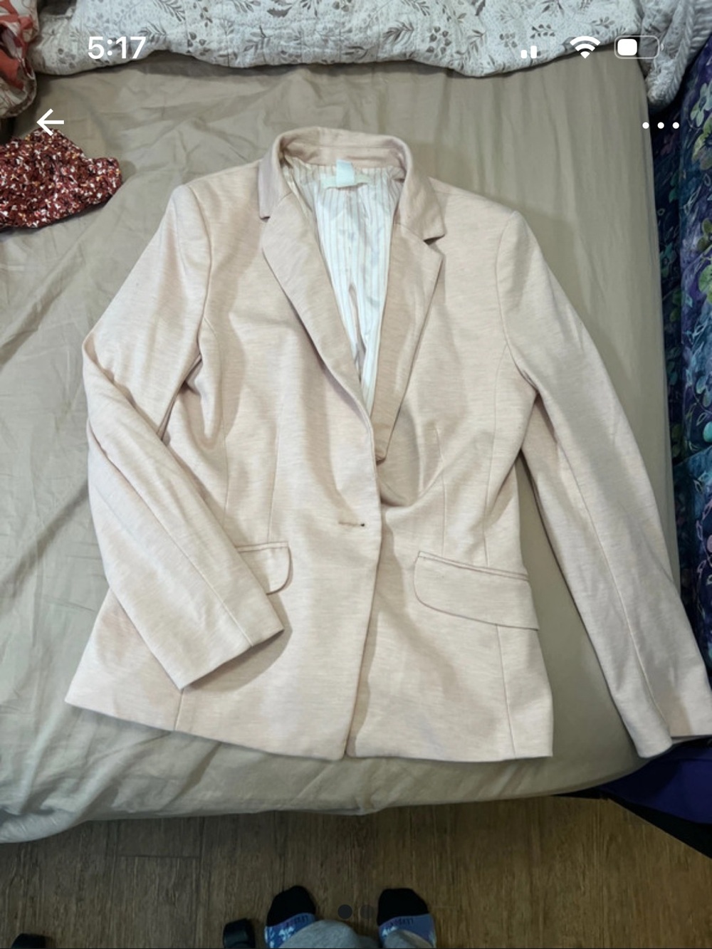 H&M Women's Blush Pink Single-Button Blazer